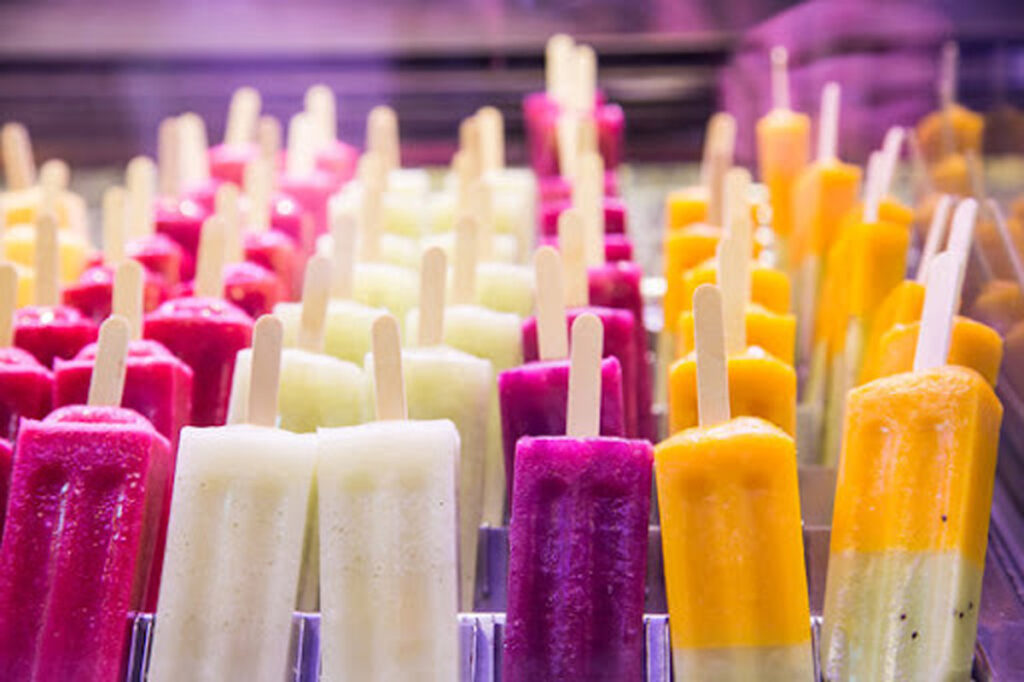 Rows of colorful popsicles in Norman.